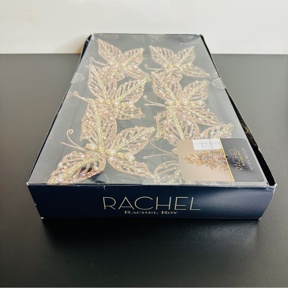 RACHEL Rachel Roy Gold- Colored Butterfly Tree Clip Ornaments NEW!4 - 4.5” - Picture 5 of 10